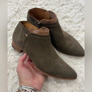 Alberto Fermani Serafina Suede Pointed Toe Booties - Size 38 US 7.5